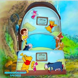 Winnie The Pooh 95th Anniversary Celebration Toss Backpack & Parade Zip Wallet